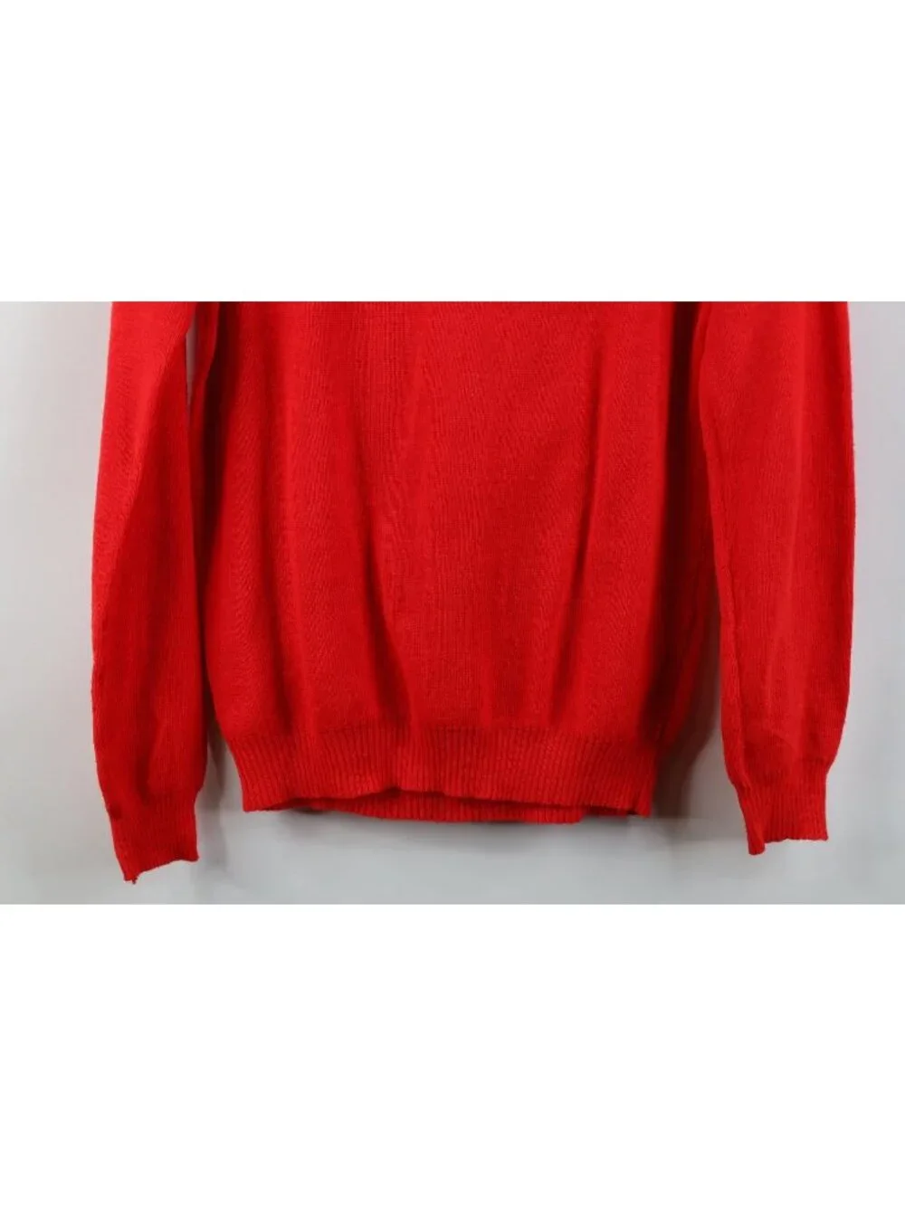 Vintage 70s Womens Size Small University of Louisville Knit V-Neck Sweater Red
